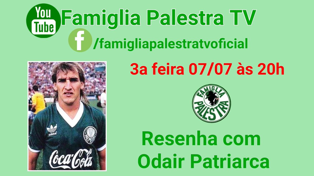 tarsogouveia's tweet photo. Hoje, 20h no @Facebook E no @YouTubeBrasil , o lateral @OdairPatriarca estará numa #resenha no @famigliapalestr Curta, compartilhe, ative as notificações! #famigliapalestratv https://t.co/KaCrTDerjT