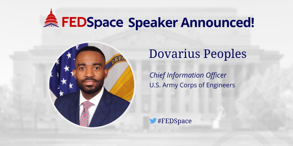 Don't miss Dovarius Peoples' session about the <a href="/USACEHQ/">USACE HQ</a> vision to develop a #datadriven solution that delivers timely, relevant, and secure data to decision-makers throughout the enterprise during #FEDSpace!

Register here: fedspace.us