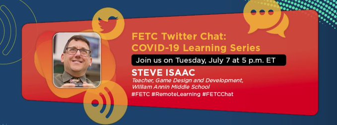 mr_isaacs's tweet photo. #FETCChat BEGINS IN 15 MINUTES!!!
Join us for a great conversation on #esports #esportsedu #gaming #GBL #games4learning #coding #minecraft and more. Excited to co-host the chat with 
@JenWomble ! https://t.co/dAeEY3DACO