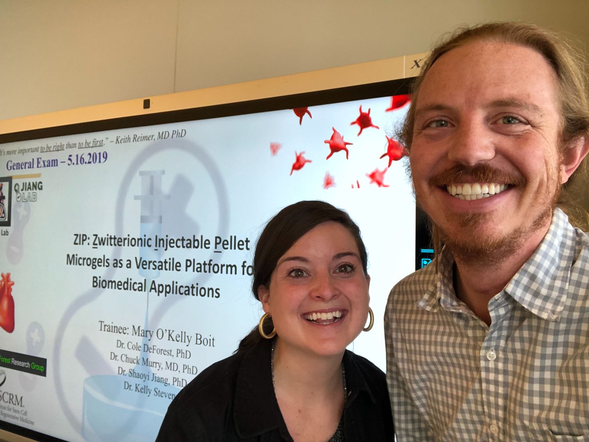 coledeforest's tweet photo. Congrats to @maryokellyboit on officially beginning her journey as an @nih_nhlbi F31 Fellow! As a @UWChemE PhD Student in the DeForest lab co-advised with Chuck Murry @UWISCRM @uwpathology, Mary is creating new #biomaterials to drive cardiac regeneration after heart attack. https://t.co/4tIf2iQn7L