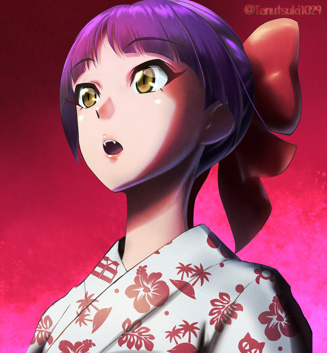 天雨月 浴衣ねこ娘 ver ねこ娘 猫娘 ファンアート イラスト 浴衣 ゲゲゲの鬼太郎