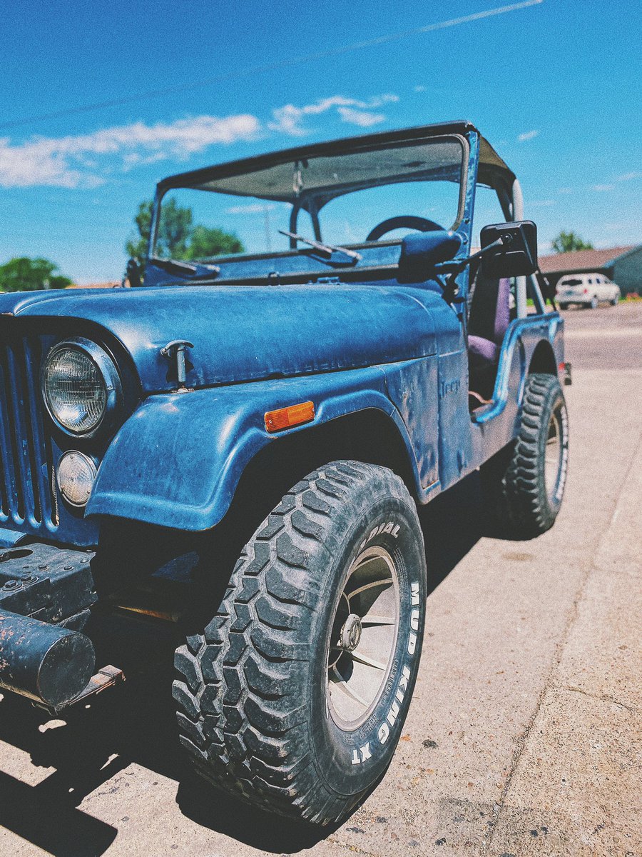RideWyoming's tweet photo. 74’ Jeep CJ5!
—
We’re excited to add this 74’ Jeep CJ5 to the fleet! It needs a little love(not much!) but with only 77k miles on it and a pretty honest engine we couldn’t pass up the opportunity!
—
With a Straight 6 engine this Jeep will be a ton of fun roaming the country side! https://t.co/grictZ24jd