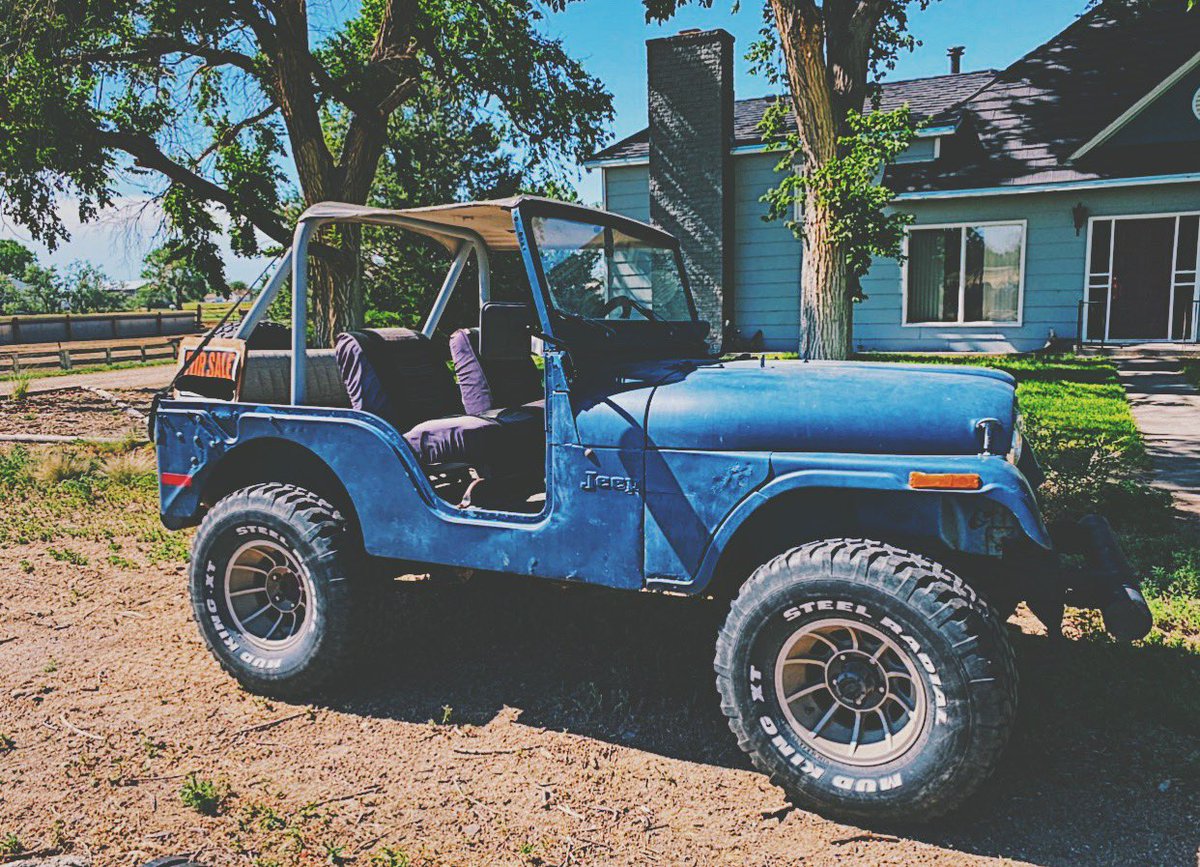 RideWyoming's tweet photo. 74’ Jeep CJ5!
—
We’re excited to add this 74’ Jeep CJ5 to the fleet! It needs a little love(not much!) but with only 77k miles on it and a pretty honest engine we couldn’t pass up the opportunity!
—
With a Straight 6 engine this Jeep will be a ton of fun roaming the country side! https://t.co/grictZ24jd