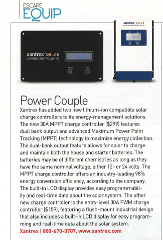 Xantrex's tweet photo. Flipping through the pages of the August issue of MotorHome magazine? Check out pg 16 to learn about Xantrex's two new lithium-ion compatible solar charge controllers! #XantrexSolar #Solar https://t.co/ab0i533WEq