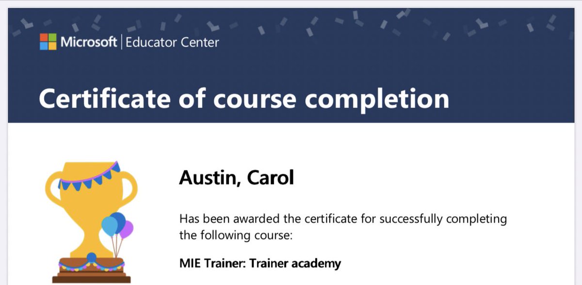 Certified Microsoft Innovative Educator!! #MicrosoftEDU #trainerAcademy