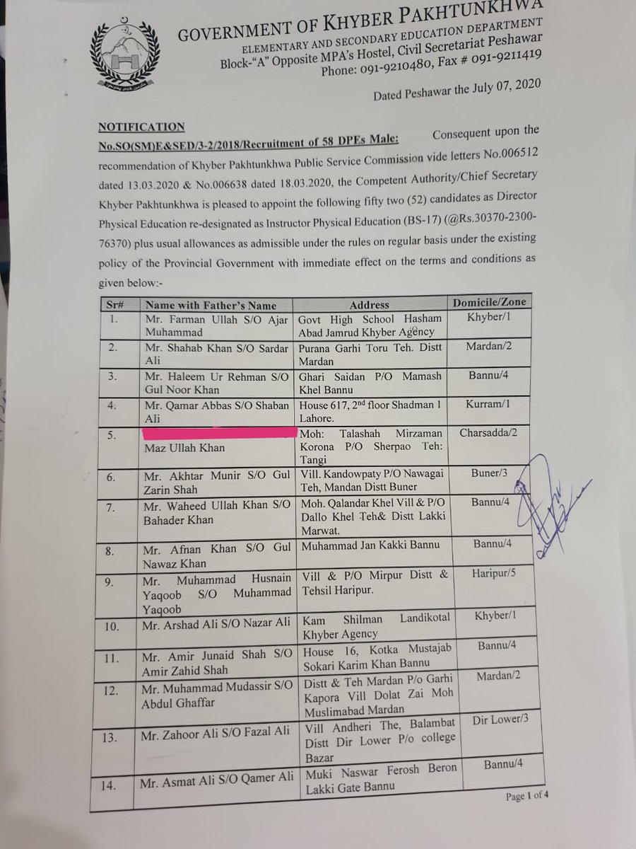 Qamar_PU's tweet photo. Allahmdulillah after a long wait got appointment letter for the post Director Physical Education Bps 17 at Elementary and Secondary Education Department Khyber Pakhtunkhwa. https://t.co/0379bihWYs