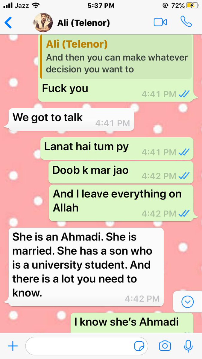 this time its dec 2019, when she discovers these chats. to these chats ,  @alisalmanalvi admits that he pleases women for pleasure.