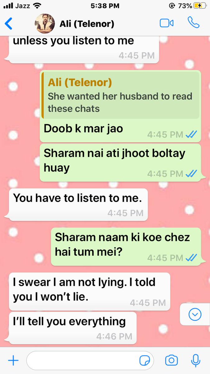 this time its dec 2019, when she discovers these chats. to these chats ,  @alisalmanalvi admits that he pleases women for pleasure.