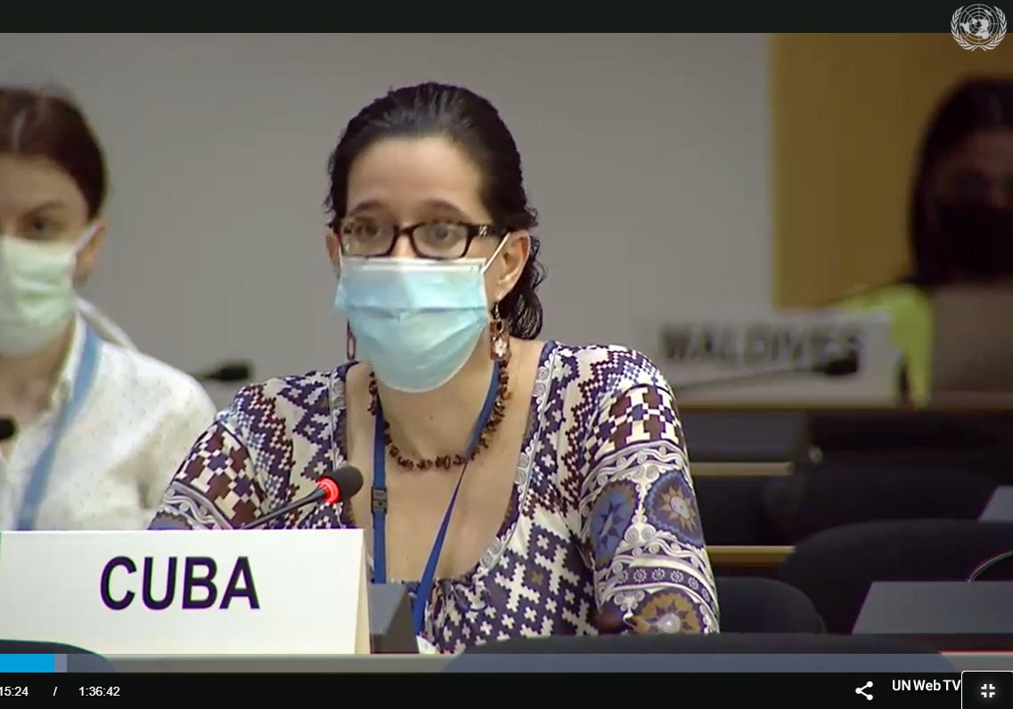 PedroPedrosoC's tweet photo. En diálogo Interactivo con el Relator Especial s/ Derecho a la Salud en #HRC44, #Cuba destacó resultados positivos en enfrentamiento a la #Covid19: bajos índices de mortalidad y gravedad; ningún sanitario, niños, mujeres embarazadas ni personas privadas de libertad fallecidos. https://t.co/e0e3JELMDK