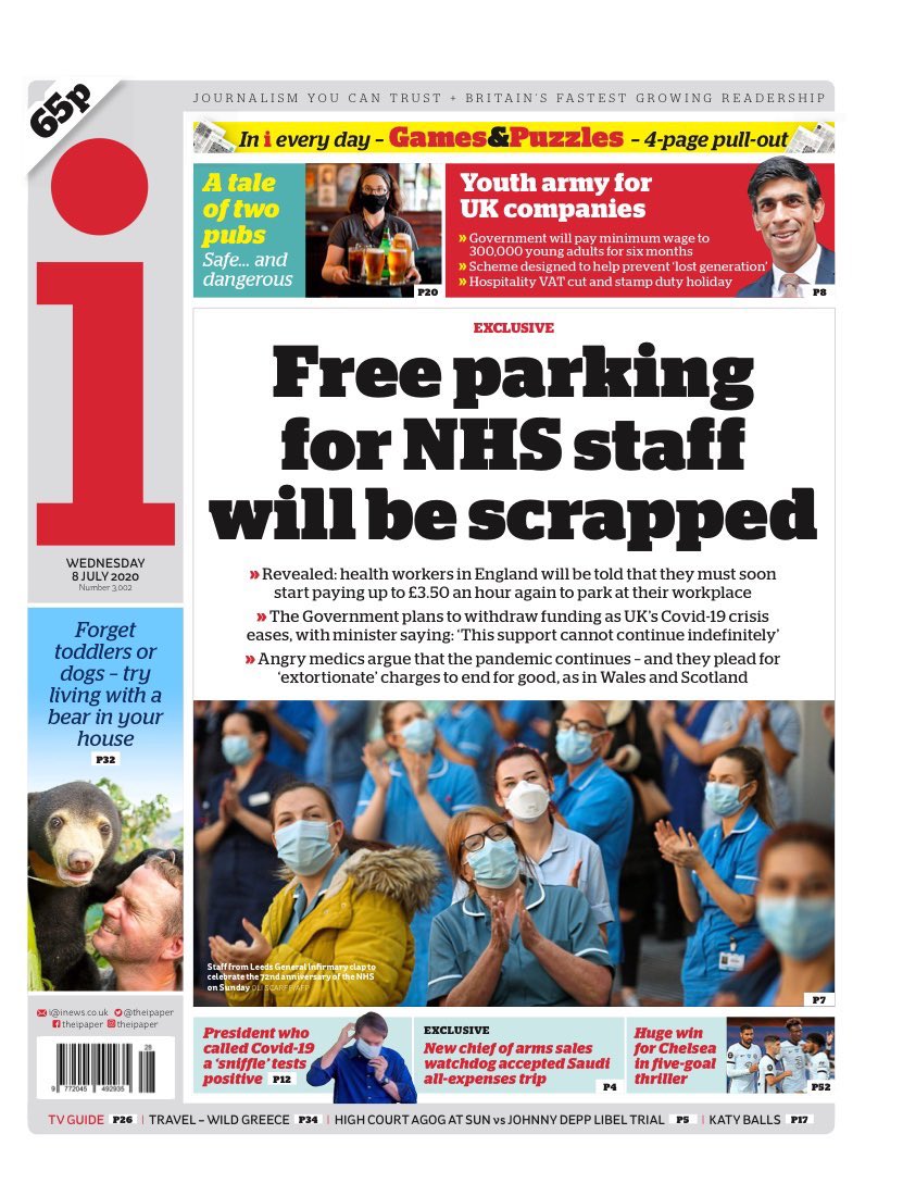 The gratitude from the Government didn’t last long.

Free parking for NHS staff will end on 31st July.

Please RT if you agree this is a kick in the teeth as Covid-19 continues to take lives.