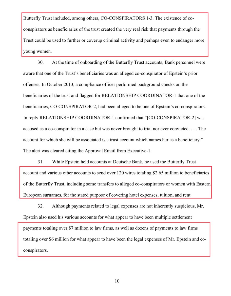 -payments to Russian models, payments for women’s school tuition, hotel... and (consistent with public allegations..) payments directly to numerous women with Eastern European surnames-periodic suspicious cash withdrawals, >$800,000 over approximately four yearscc Twitter 