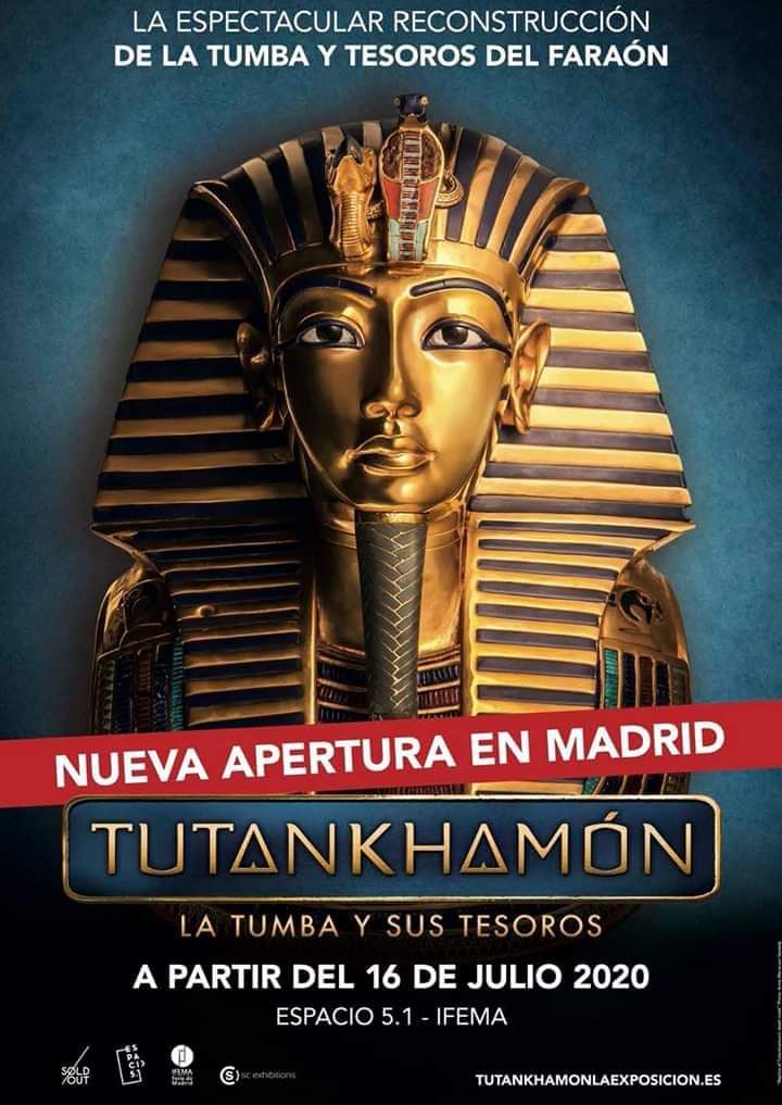 Tutankhamon en Madrid.
La tumba y sus tesoros.
A partir del 16 de Julio. Ifema. 
tutankhamonlaexposicion.es
#Tutankhamon #Egipto #Ifema