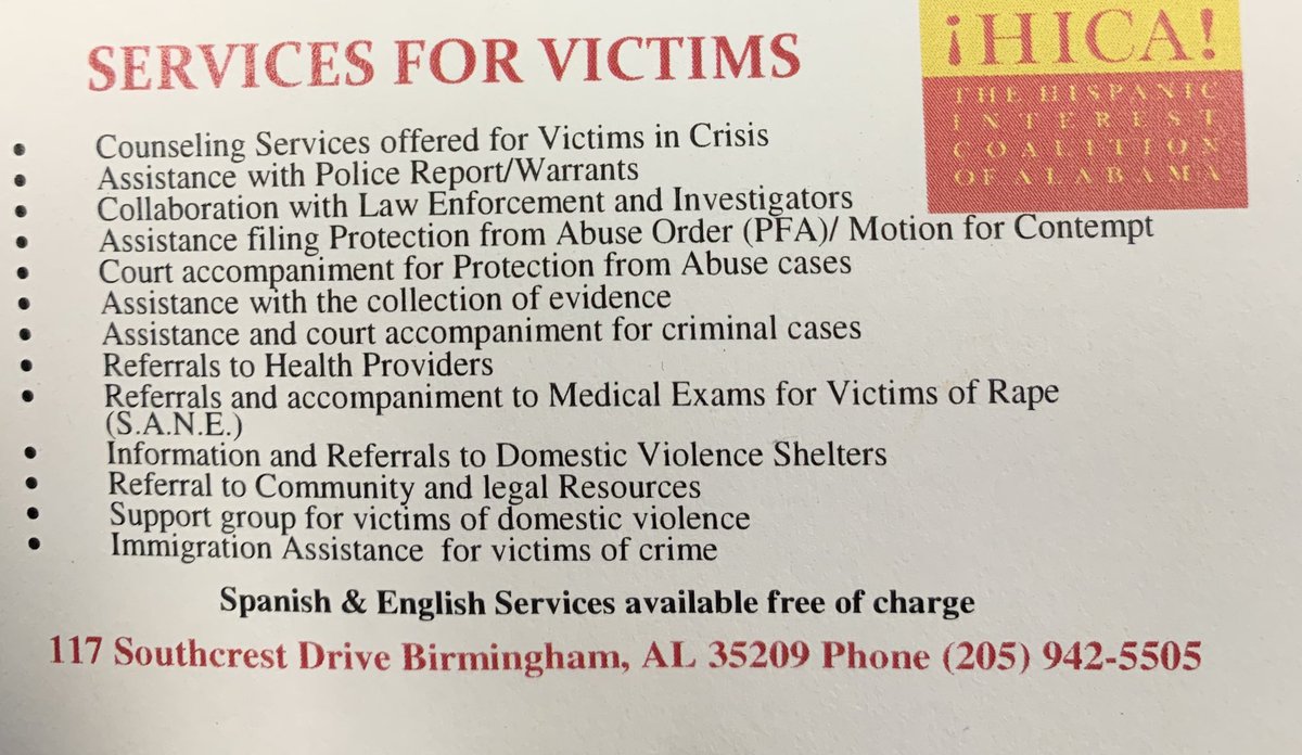 BhamPolice's tweet photo. No one is exempt from domestic abuse, If you are experiencing domestic violence please don’t hesitate to contact available resources for help. 
YWCA (205)322-4878
Oneonta (205274-7446
Crisis Center (205)323-7273
La Linea Nacion Sobre La Violencia Domestica 1-800-799-7233 https://t.co/UcglKXQQBN