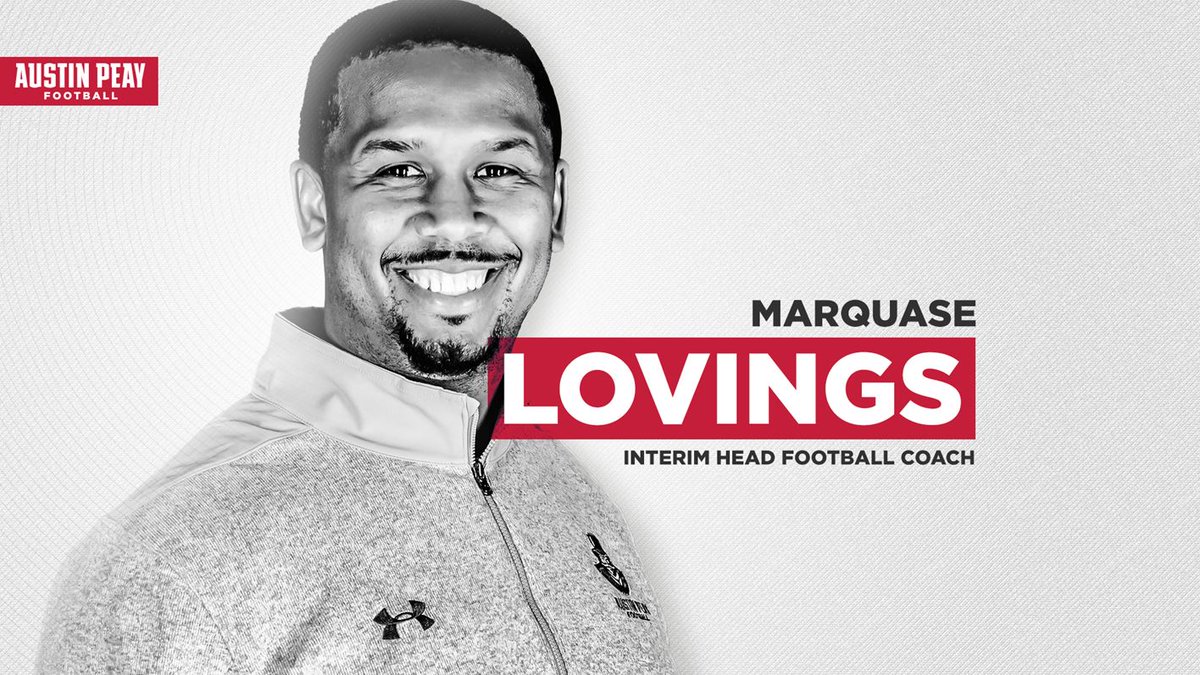 OptaAnalystFCS's tweet photo. Marquase Lovings named Austin Peay @GovsFB interim head coach for 2020. #FCS #OVCSports 

https://t.co/GtnSmXMCy8 https://t.co/VwyhQuuiGI