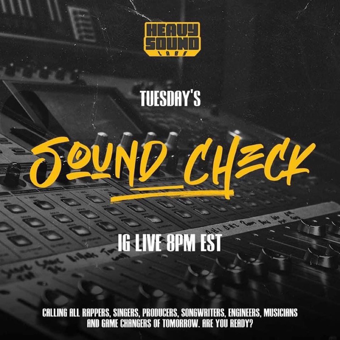 Join us live tonight on <a href="/heavysoundlabs/">Heavy Sound Labs</a> IG at 8pm! We’re looking for producers, singers, rappers..#SoundCheck
instagram.com/p/CCWyQcngIlB/…