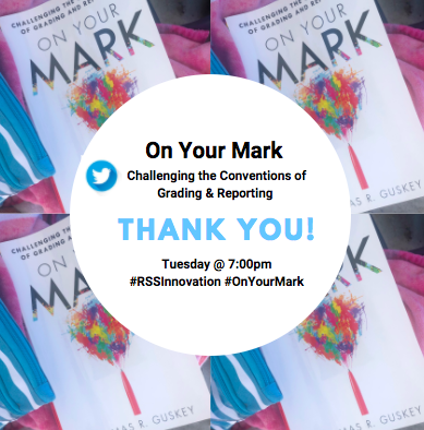 Mrs_H5th's tweet photo. Thank you for participating in tonights chat! Feel free to continue the discussion &amp; asking questions from Chapter 1 &amp; 2! 

Join us next week as we continue the chat as we focus on Chapters 3 &amp;4 
#OnYourMark #RSSInnovation https://t.co/4l8ydwSsfa