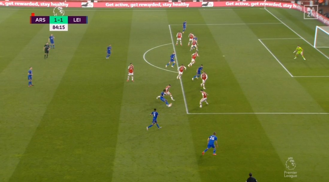 Ok, some tweets on the Leicester goal, the offside, the technology and the camera angle.  #ARSLEI The frame is selected which shows the first point of contact on the pass by Gray. Once this frame is "locked in," the same frame can be cross-checked on other angles.