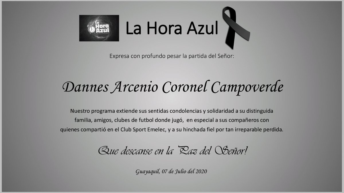 No hay palabras de aliento, para quienes tuvimos el privilegio de verlo lucirse por su eterna banda derecha 💔 QEPD querido Dannes... cc. @csemelec <a href="/totocapitano/">Salvador Capitano</a> <a href="/LaBocaDelPozo/">La Boca Del Pozo</a> 😔