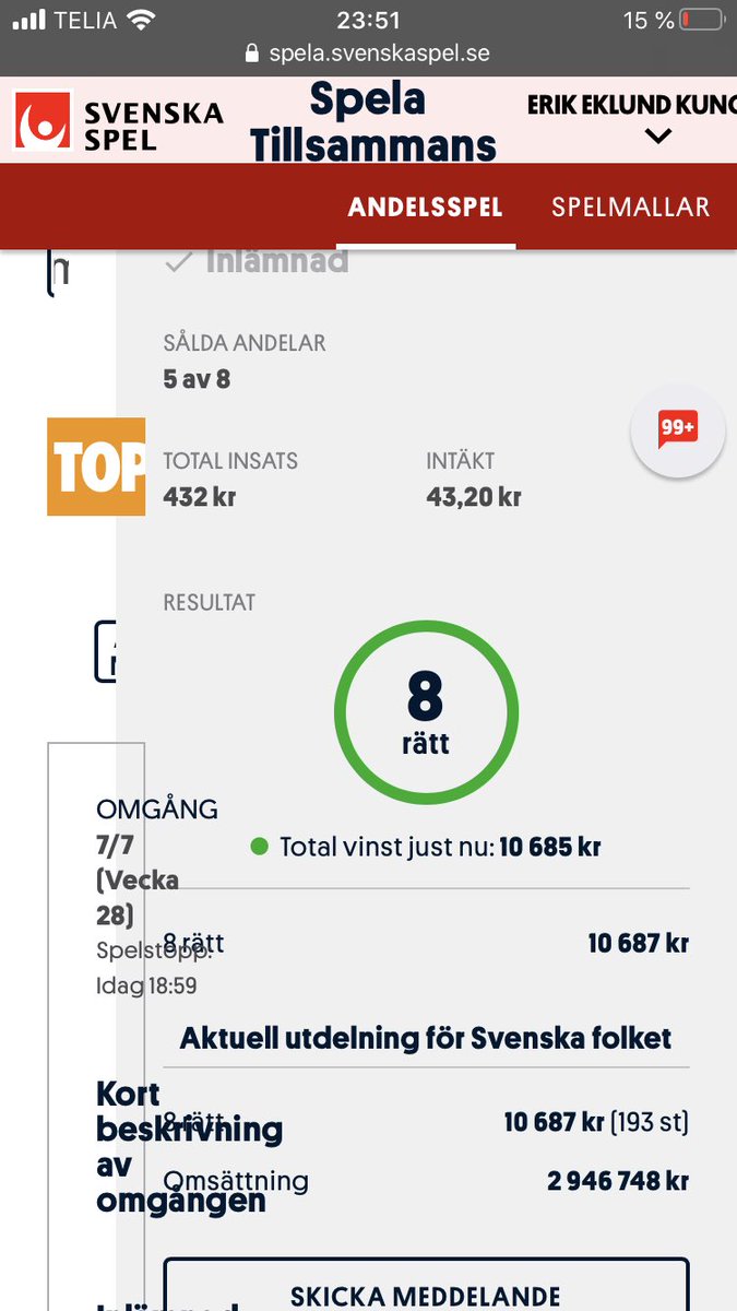 84Eklund's tweet image. Grattis ni som köpte andel idag i 1 spik 2 halv ! Blev lite billigare då alla inte blev sålda 👍👌välkommen in imorgon igen! spela.svenskaspel.se/spela-tillsamm… #topptips #svenskaspel