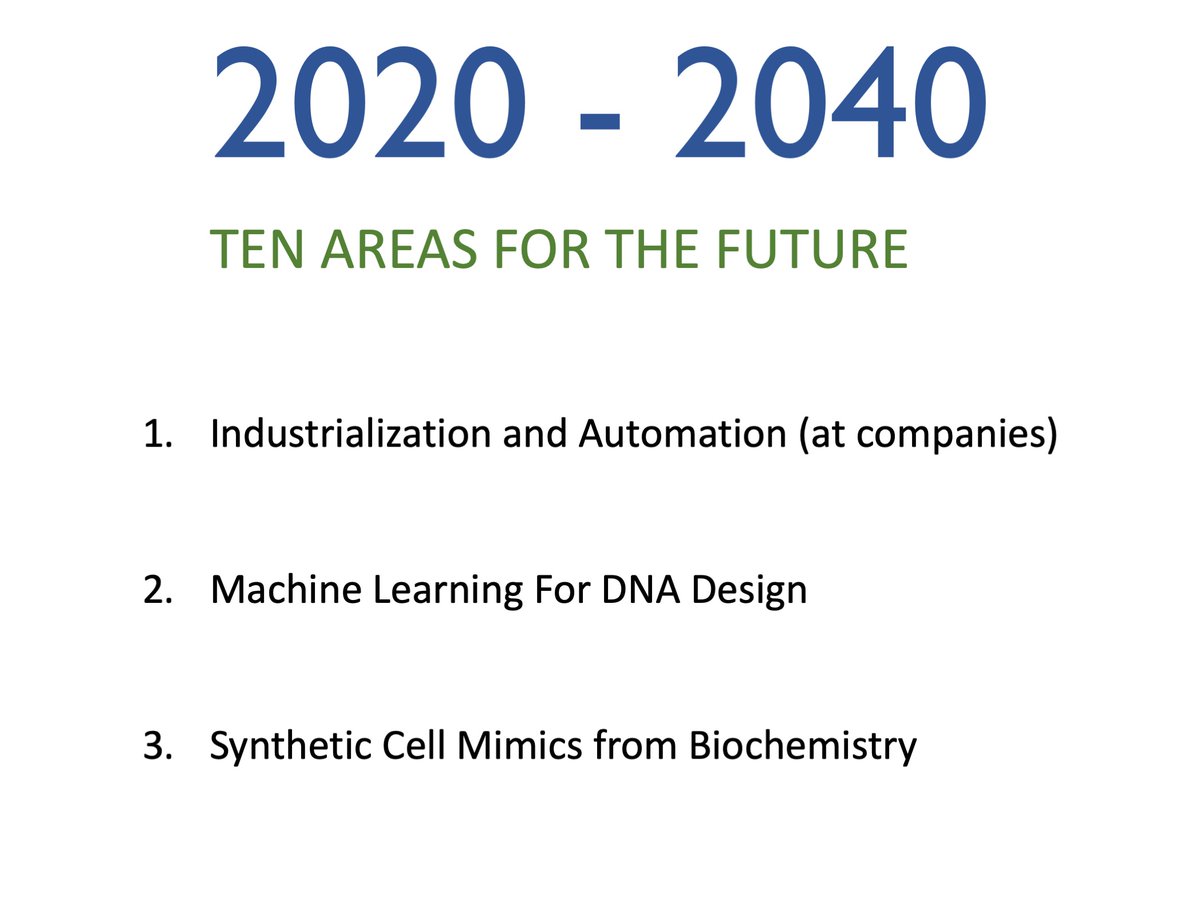 The German iGEM meetup on Sunday challenged me to think of what sort of synthetic biology will happen over the next 10 to 20 years. Here's 10 things I thought of and discussed. What did I miss?