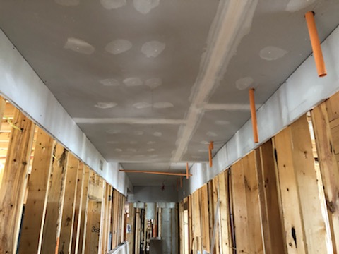 Our hotel project is getting started! Fire rating and ceilings are being installed.