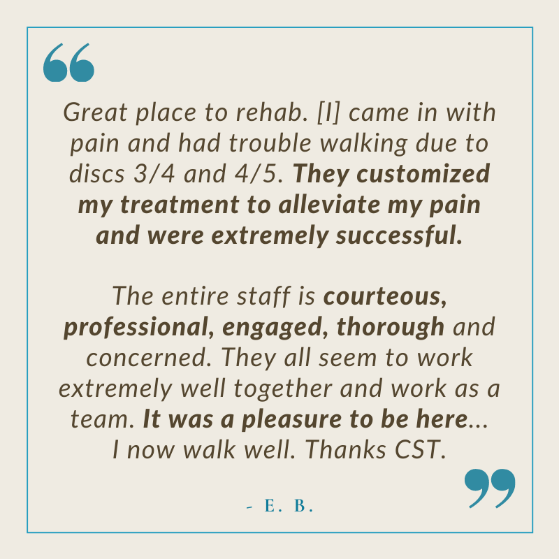 CamelbackSports's tweet photo. A big thanks to this previous patient of ours for sharing such kind words! We love helping our patients achieve their goals and get back to doing what they love.
If you or a loved one experience pain or discomfort, give us a call!
#CST #PhysicalTherapy https://t.co/KjokjiDKnu