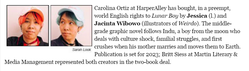 The news is out! LUNAR BOY is gonna be a graphic novel! ✨ We're so happy to be able to share a magical queer Indonesian story with you 💙