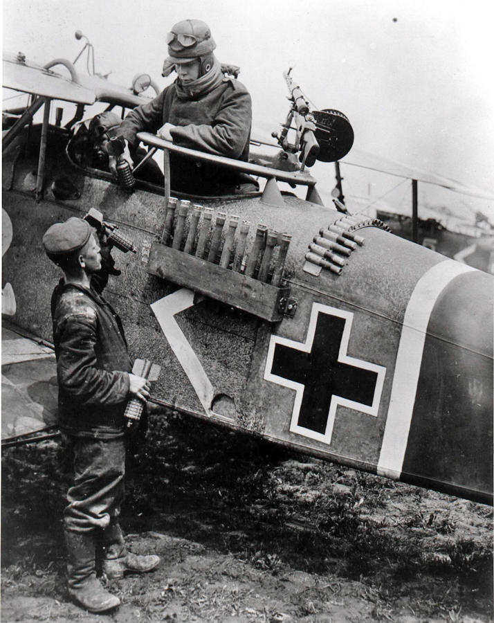 There was a flight of four Halberstadt CL.IV ground attack aircraft covering the flamethrower pioneers.They had machine guns, hand grenades, anti-personnel bombs, and small high-explosive bombs.