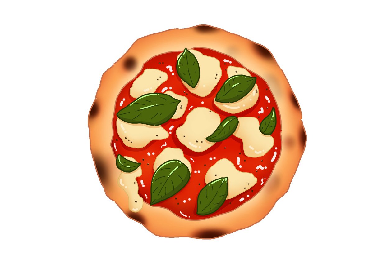 ピザ描きました 一応マルゲリータです フリー素材ですので 良ければ使って下さ 兼子良のイラスト