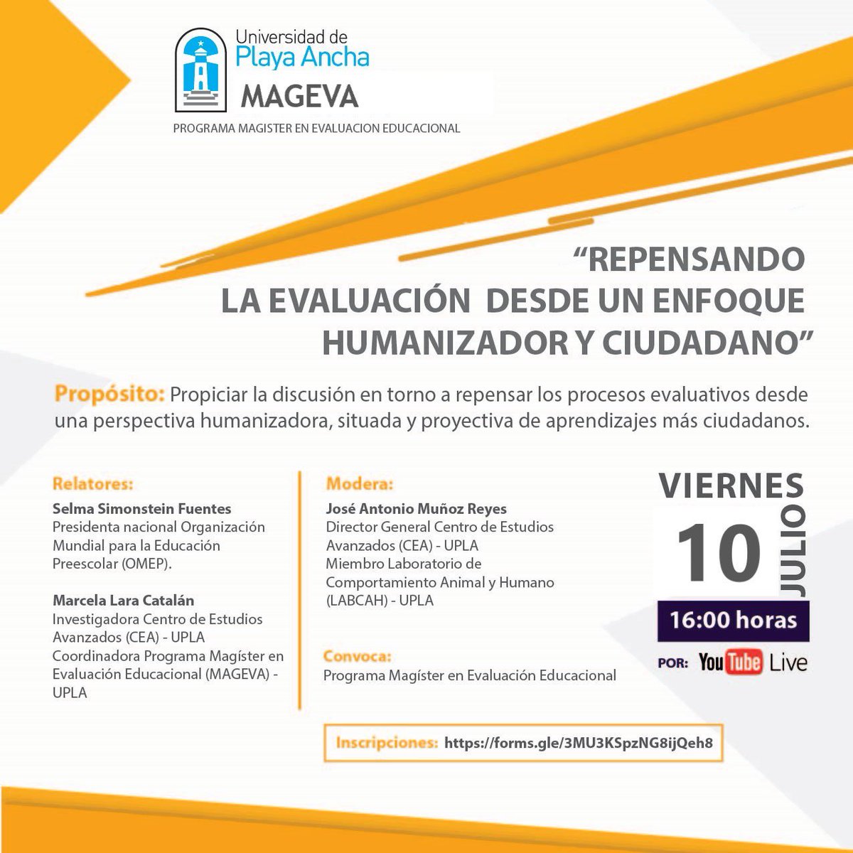 Repensando la evaluación desde un enfoque humanizado y ciudadano... 10 de julio, 16.00 hrs... te inscribiste ??