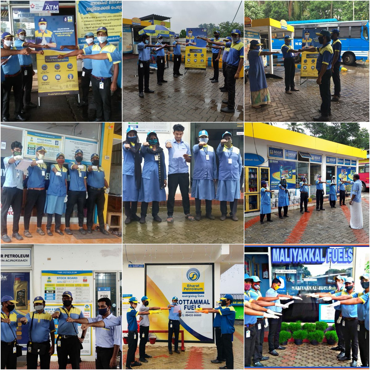 BPCRetailCalicu's tweet photo. #SwachhtaPledge taken at various outlets across the territory♻️
#SwachhtaPakhwada2020 
#SwachhBharat #SwasthaBharat 
#SwachhBharatMission 
@BPCLimited @BPCLRetail @cmdbpcl @DirectorM_BPCL @8singhi @PMOIndia @PetroleumMin @BPCRetailKerala https://t.co/lI6iNVk9OU