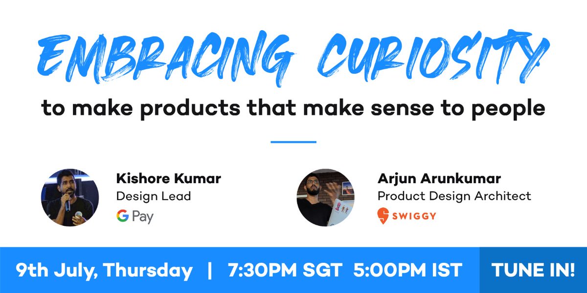Folks! <a href="/kishorenkumar/">Kishore Kumar</a> and I are speaking about something very close to us tomorrow. Do tune in. :) 

Free session as long as you donate to a meaningful charity of your choice. Cheers!

eventbrite.com/e/embracing-cu…