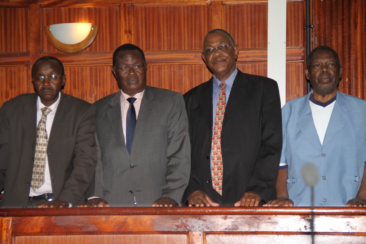 14/Sammy Kyungu, then Mudavadi’s Permanent Secretary, asked Spacenet to submit draft contract documents for the project to him together with the draft financing agreement. These were submitted to AG Amos Wako on June 6, 2002 for legal opinion.[Kyungu 2nd from right]