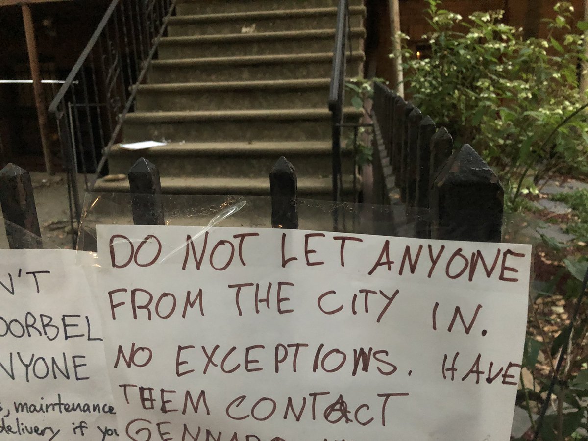 one more detail from earlier: tenants shamed the landlords by bringing out handwritten signs they said demonstrate LLs’ past efforts to skirt city inspectors. all kinds of different protest tactics on display>