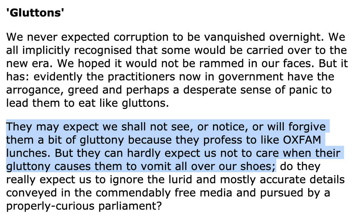 25/In July 2004, Sir Edward Clay, UK ambassador made his famous ‘Gluttons’ speech to a group of UK businessmen, launching a blistering attack on the Kibaki government over allegations of grand corruption.Full speech: http://news.bbc.co.uk/2/hi/africa/3893625.stm