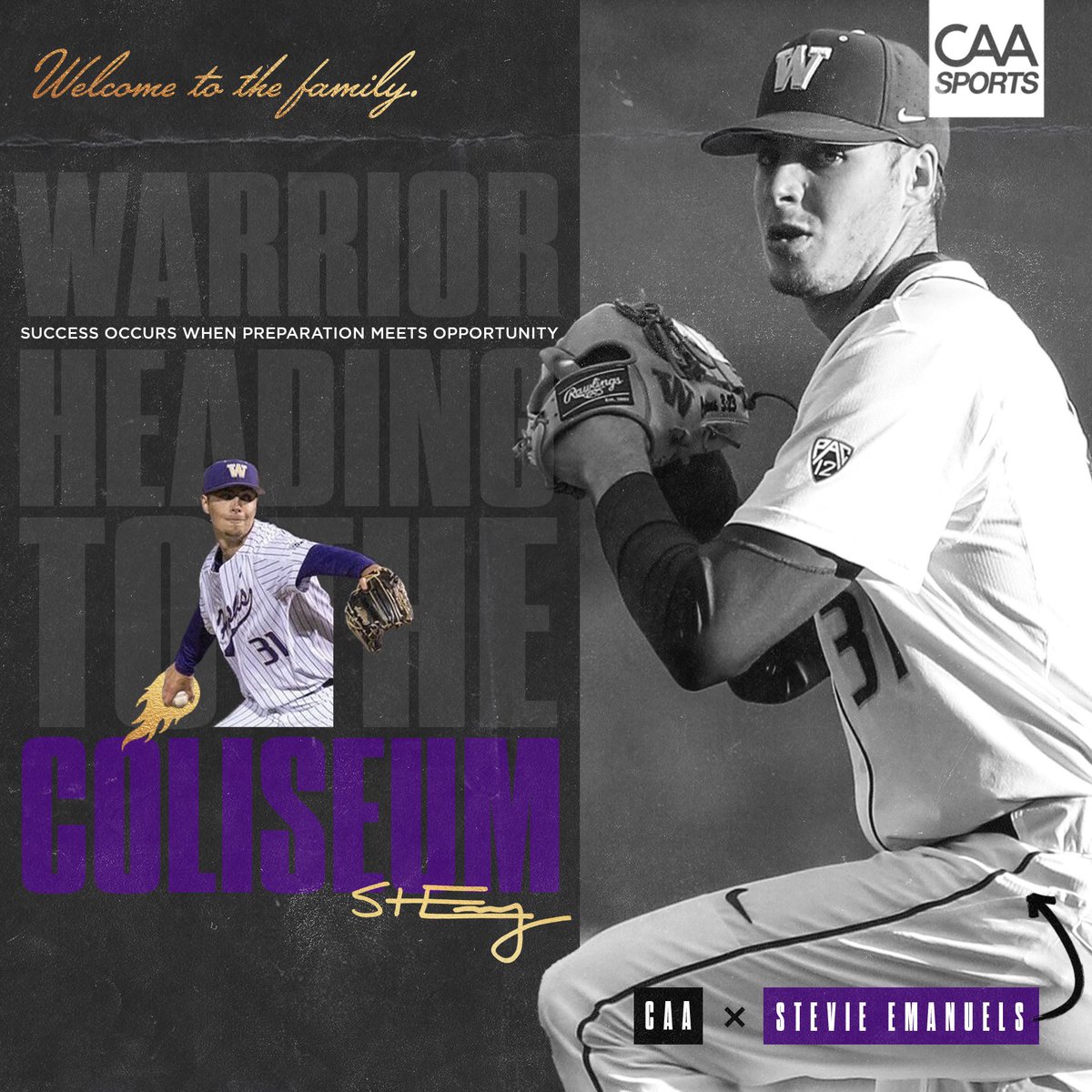 CAA_Baseball's tweet photo. Welcome to the @CAA_Sports family, @stevieemanuels 🔥
⁣
The #Athletics selected Stevie with their 5th pick in the 2020 #MLBDraft! #CAANext https://t.co/Nzl4auU5MH
