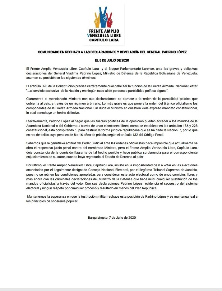 Frente Amplio Lara tweet media
