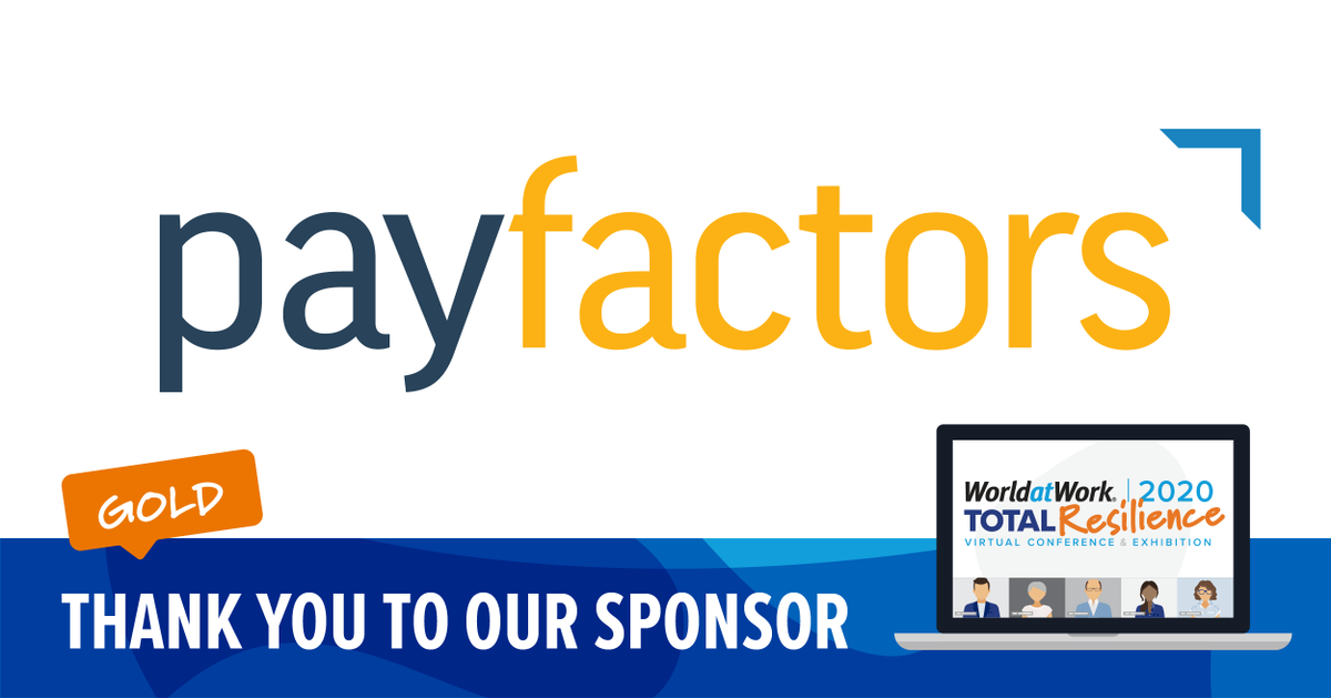 WorldatWork's tweet photo. We're super grateful to @Payfactors for being a gold sponsor for #TRV2020! https://t.co/IujTxIOS8M https://t.co/kubiQu25jo