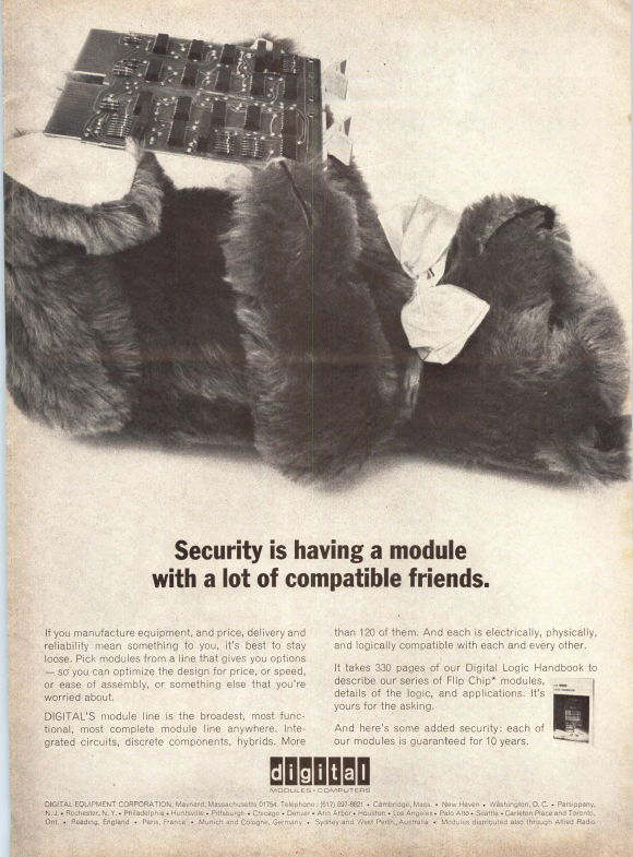 this DEC ad features a teddy bear.