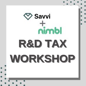 Have you received your R&amp;D tax credit yet? 

Last Thursday Savvi and Nimbl hosted a workshop in which we discussed everything you need to know about R&amp;D Tax Credits.

👉🏼If you missed out on the workshop, no worries, here is the recap: bit.ly/3iERJ26 .