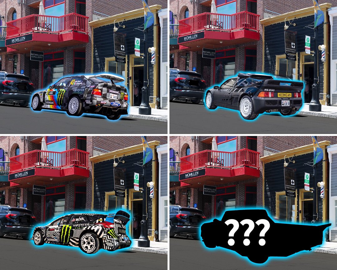 kblock43's tweet image. This week will be our 4th &amp;amp; final Friday street-parking one of my race cars on Main St. in Park City, UT at Hoonigan retailer, Prospect. 
Week 1=Ford Escort Cossie V2
Week 2=Ford RS200
Week 3=Ford Focus RS RX 
What race car should we bring out for Week 4? #supportlocalretailers