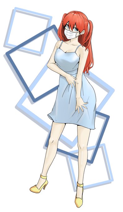 お題箱より
白いマスクで口元を隠したアスカ。 