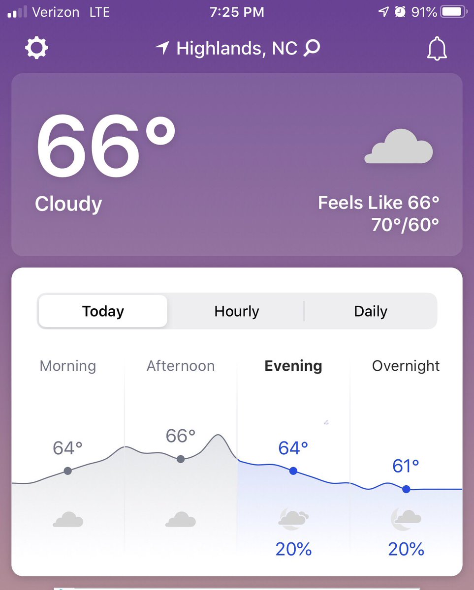 RealtynRentals's tweet photo. Loving this July weather!! July 7, 2020 7:27 pm #AirConditionedByMotherNature #mountainair #puttinonairs #HighlandsNC #HighlandsIsCalling https://t.co/XDzrgXYXS1