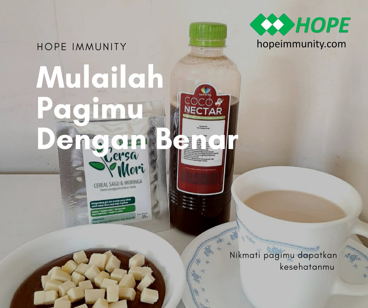 BiometaH's tweet photo. Sarapan dengan Cersa Mori & CocoNectar akan menambah daya tahan, stamina & imunitas tubuh.
Sarapan sehat yang menyehatkan, ini adlah salah satu cara bagaimana kita melawan #virus
Cc : @axdwin
#hopeimmunity
#herbal
#cersamori
#coconectar https://t.co/TRoXZmrU8A