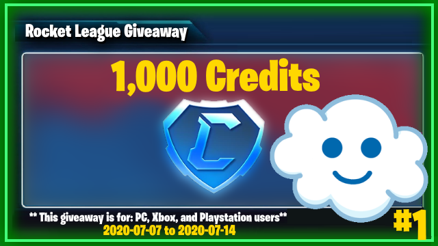 CloudChasingTV's tweet photo. '1,000 Credits' on Rocket League, Any platform 
🥳Inspired by @GiantPandaTV - XO🥳

✅RT this tweet
✅LIKE this tweet
✅Follow @CloudChasingTV
✅Tag one friend / Comment

Checkout https://t.co/W2fU5eWVJH if you get bored!

Giveaway Ends: 2020-07-14
#RocketLeague #Twitch #Giveaway https://t.co/9HnZ8kF4PW