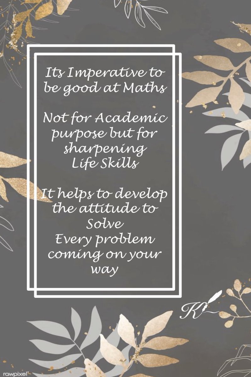 KoheliP's tweet photo. We should groom ourselves to become problem solvers. Easiest way is to be good in maths since beginning. It automatically inculcates the problem solving attitude 😊

#WednesdayVibes 
#WednesdayVibes
#WednesdayMotivation 
#attitude 
#bereadytotakechallenge 
#problemsolving https://t.co/ByVKvnvhYE