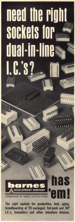 early ad for DIP sockets, back when they were so new you had to spell out Dual In-line Package.