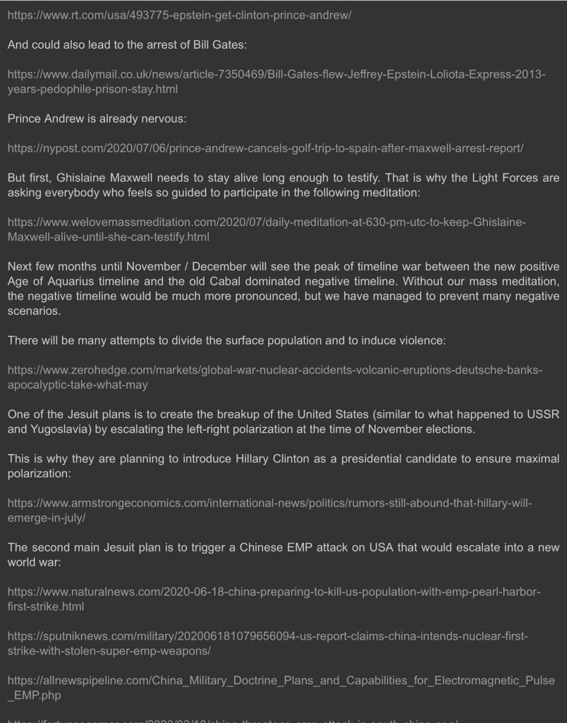 PeaToastie's tweet photo. COBRA - AGE OF AQUARIUS ACTIVATION REPORT

#Qanon #Galactic #mjolnir #jesuits #deepstate #hillary #trump #elevtion #ufo #meditation #draco #elon #PrinceAndrew #GhislaineMaxwell #Epstein #blacklivesmatter #antifa

Full report- https://t.co/qCJUcS3raY
.
.
.
. https://t.co/4EkNNpBLcw
