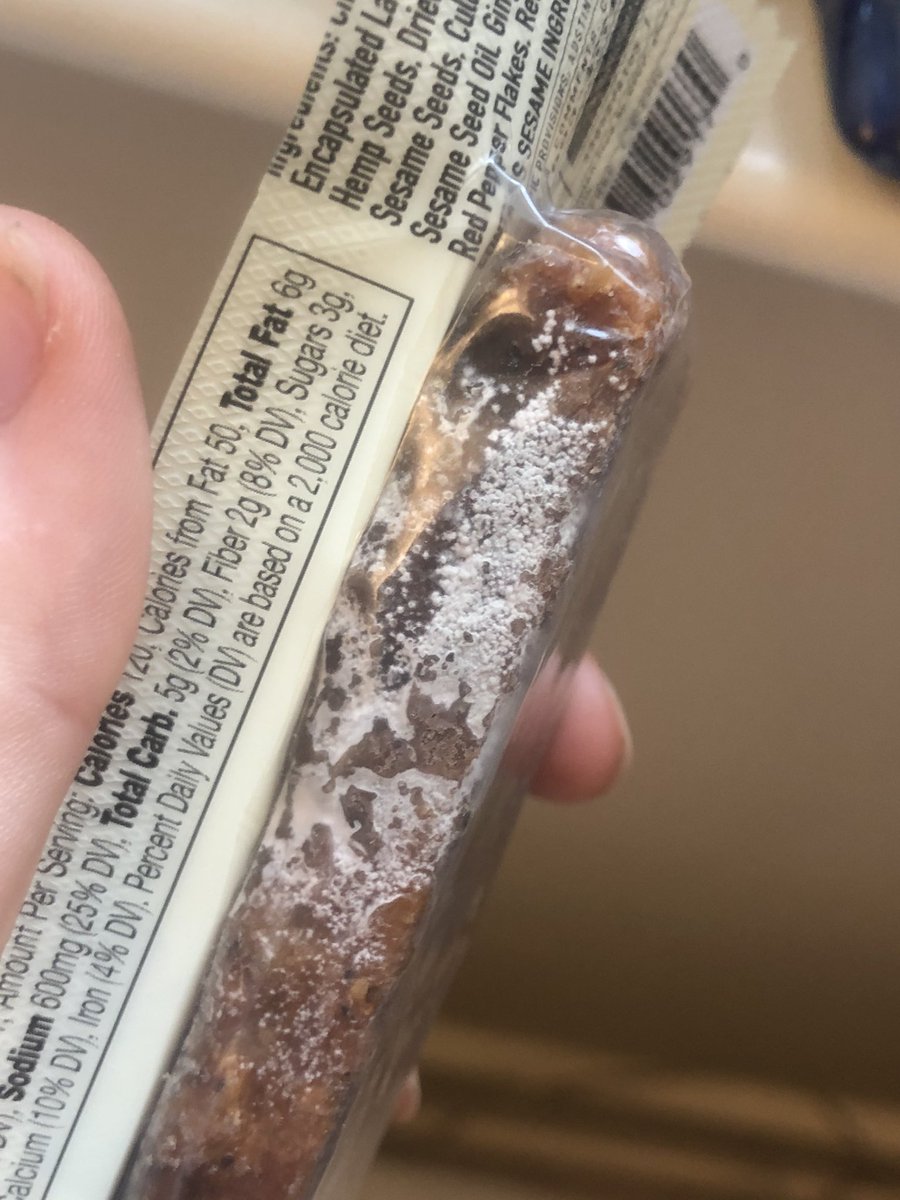 erinvabney's tweet photo. @EPICbar my bf bought this bar at @WholeFoods today - didn’t see the mold until we got home. #concerning  @WholeFoodsPR https://t.co/7nQeXCJent