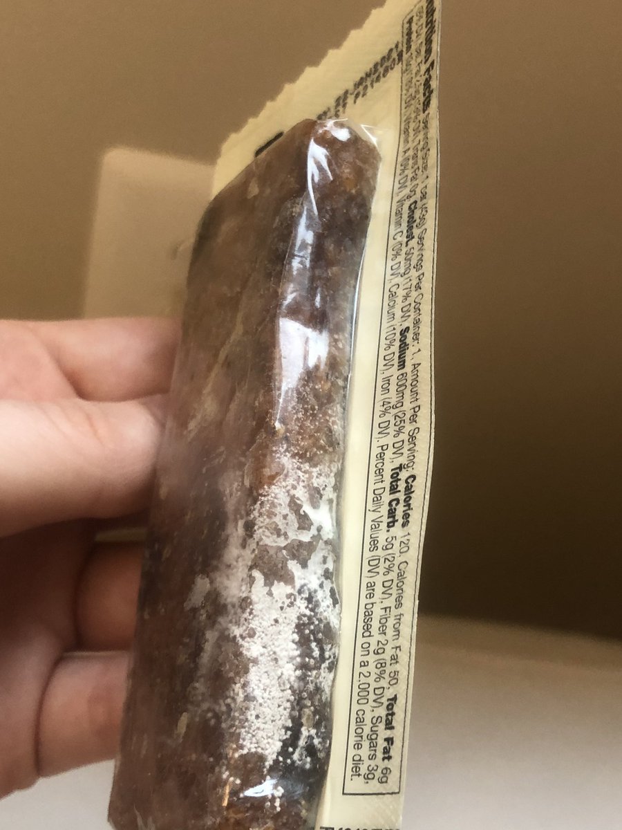 erinvabney's tweet photo. @EPICbar my bf bought this bar at @WholeFoods today - didn’t see the mold until we got home. #concerning  @WholeFoodsPR https://t.co/7nQeXCJent